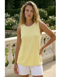 Roman - Daisy Neck Trim Vest Top - Lyst