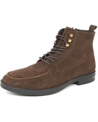 HX London - Ealing Suede Leather Lace Up Zip Boots - Lyst