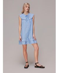 Whistles - Stripe Collar Trapeze Dress - Lyst