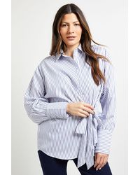 Wallis - Stripe Tie Side Shirt - Lyst