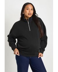 Boohoo - Maternity Oversized Half Zip Sweatshirt - Lyst
