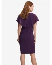 Gina Bacconi - Devlyn Short V-neck Sheath Dress With Popover Bodice And Embellishment Detail - Lyst