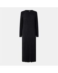 Pieces - Kni Crew Neck Long Sleeve Midi Dress - Lyst