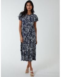 Blue Vanilla - Ruffle Sleeve Tier Midi Dress - Lyst