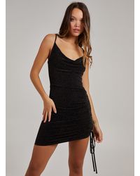 Pink Vanilla - Glitter Cowl Neck Mini Dress - Lyst