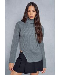 MissPap - Knitted Ribbed Cut Out Detail Jumper - Lyst