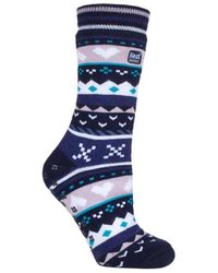 Heat Holders - Ladies Fairisle Nordic Winter Non Slip Thermal Slipper Socks - Lyst