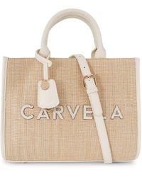 Carvela Kurt Geiger - Frame Raffia Midi Bag - Lyst