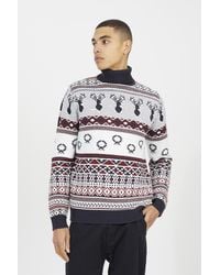 Brave Soul - Roll Neck Knitted Jumper With Fairisle Pattern - Lyst