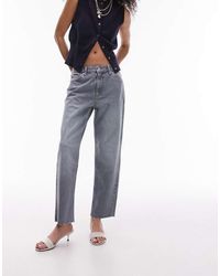 TOPSHOP - Mid Rise Straight Cropped Jean With Raw Hems - Lyst
