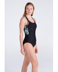 Mountain Warehouse - 'Take The Plunge' Printed Swimsuit With Removable Bra Cups Swimwear Polyamide - Lyst