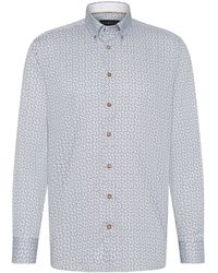 Bugatti - Herren Casual Overhemd Met Grafisch Minimaal Ontwerp - Lyst