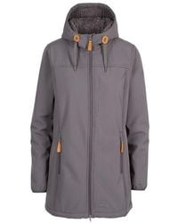 Trespass - Ladies Kristen Longer Length Hooded Waterproof Jacket (Carbon) - Lyst
