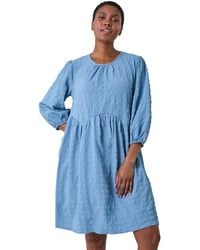 Roman - Bubble Textured A-Line Stretch Dress - Lyst