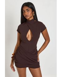 Boohoo - Twist Detail Short Sleeve Playsuit - Lyst