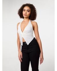 Pink Vanilla - Diamante Slinky Halter Top - Lyst