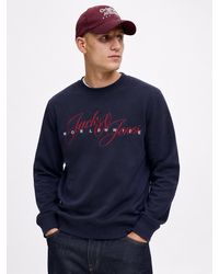 Jack & Jones - Crew Neck Sweatshirt Graphic Logo - Lyst
