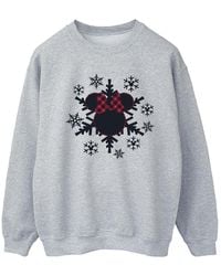 Disney - Ladies Minnie Mouse Gingham Snowflakes Sweatshirt (Sport) - Lyst