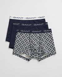 GANT - G Pattern Trunks 3-Pack Evening - Lyst