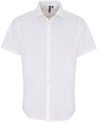PREMIER - Poplin Stretch Short-Sleeved Shirt - Lyst