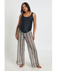 Boohoo - Maternity Crochet Beach Trouser - Lyst