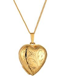 The Jewellery Stockroom - 28Mm Rolled Vintage-Style Heart Locket Necklace Plated - Lyst