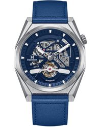 Heritor - Amadeus Semi-Skeleton Leather-Band Watch - Lyst