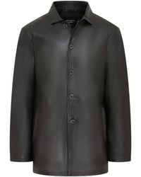Infinity Leather - Long Collared Car Coat Jacket - Lyst