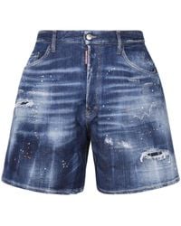 DSquared² - Boxer Fit Denim Shorts - Lyst