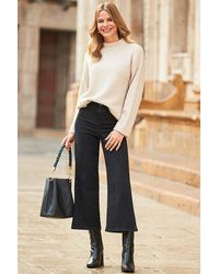 Sosandar - Wide Leg Cropped Jeans Cotton - Lyst