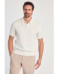 Nines - Cotton Short Sleeve Button-Up Polo Shirt - Lyst