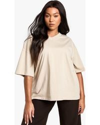 Boohoo - Plus Cotton Oversized V Neck T-Shirt - Lyst
