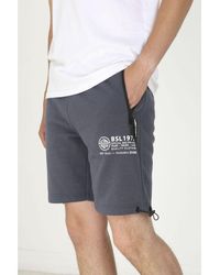 Brave Soul - Mid 'Ghetts' Drawcord Zip Pocket Fleece Shorts Cotton - Lyst