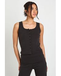Boohoo - Button Through Vest Top - Lyst