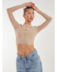 Pink Vanilla - Mesh Bodycon Crop Top - Lyst
