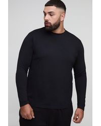 BoohooMAN - Plus Regular Fit Long Sleeve Crew Neck T-Shirt - Lyst