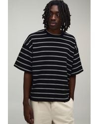 BoohooMAN - Oversized Boxy Stripe Waffle T-Shirt - Lyst