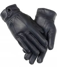 Woodland Leathers - Ladies Elasticated Stud Fasten Leather Gloves - Lyst