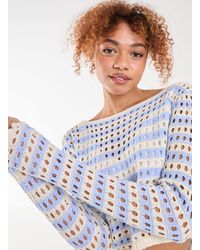 Pink Vanilla - Striped Crochet Jumper - Lyst