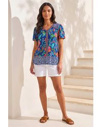Roman - Floral Print Trim Detail Top - Lyst