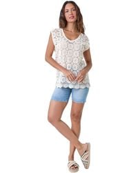 Roman - Cotton Crochet Stretch Knitted Vest - Lyst