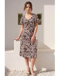 Roman - Petite Abstract Print Stretch Midi Dress - Lyst