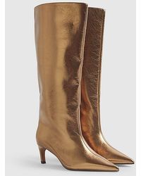 River Island - High Leg Boots Straight Pointed Toe Pu - Lyst