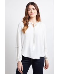 Wallis - Scallop Trim Gathered Raglan Top - Lyst