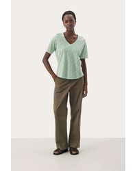 Part Two - T-Shirt Relaxed Fit Mini Grid Flower Floral - Lyst