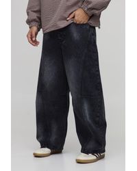 BoohooMAN - Washed Barrel Leg Jeans - Lyst