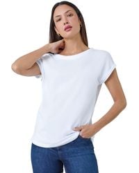 Roman - Plain Stretch Cotton Jersey T-Shirt - Lyst