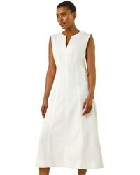 Roman - Panel Detail Midi Dress - Lyst