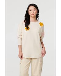 Izabel London - Floral Embellished Batwing Sleeve Jumper - Lyst