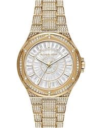 Michael Kors - Oversized Lennox Pavé Gold-tone Watch - Lyst